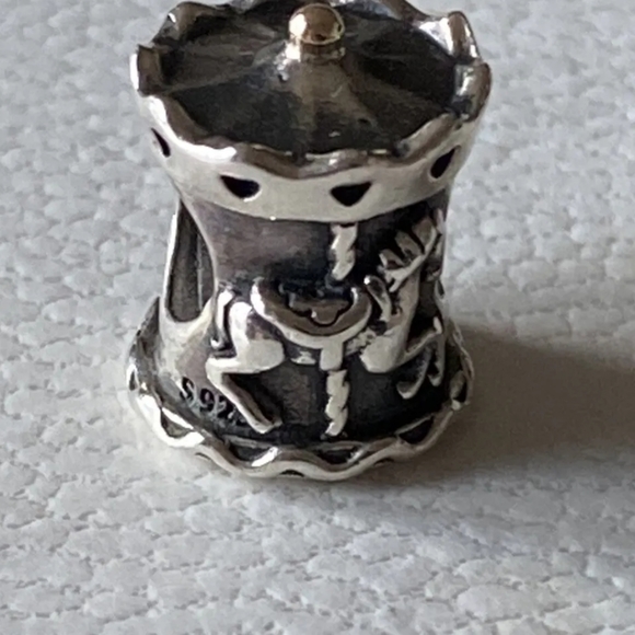 Pandora authentic charm. Merry go Round. S925 Ale and 14k gold. - Picture 6 of 7